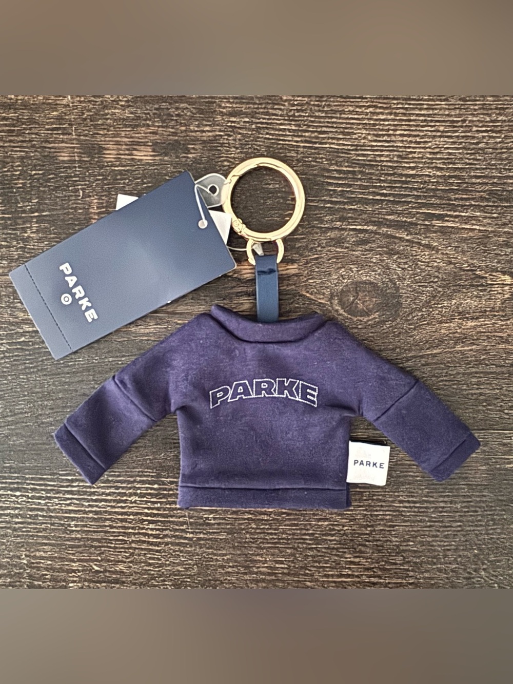 NWT Parke x Target Mini Navy Sweatshirt Keyring Keychain